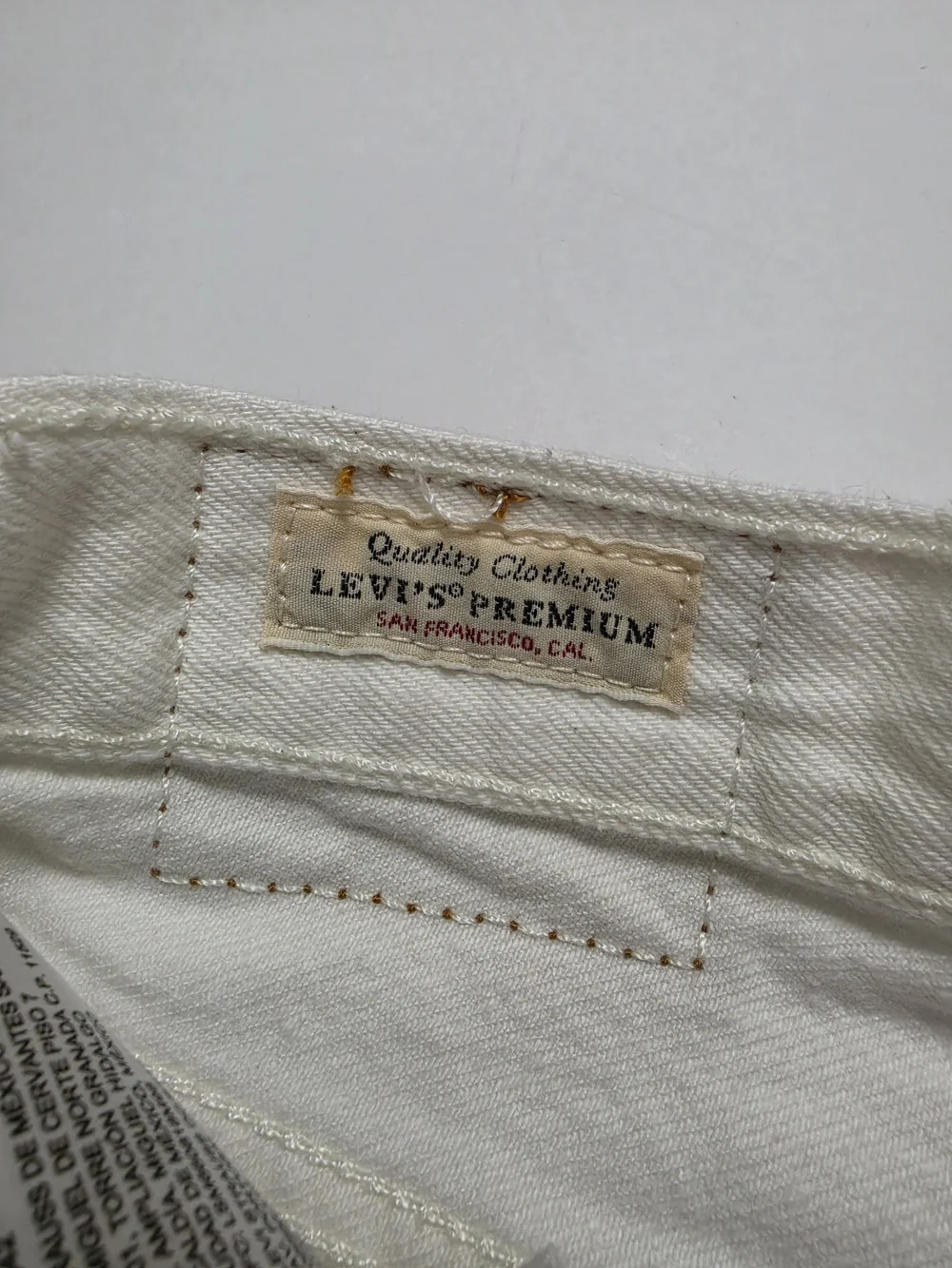 Levi's | Premium 501 Rose Embroidered Cut-Off Original Fit Jean Shorts White